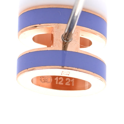 Hermes Rose Gold Lacquered Mini Pop H Earrings Lilac 6 of 7