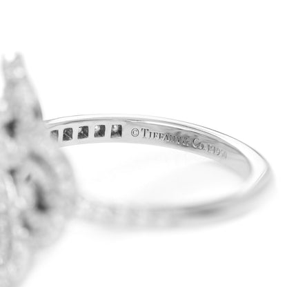 Tiffany Platinum Diamond Enchant Double Heart Ring 52 6 5 of 6
