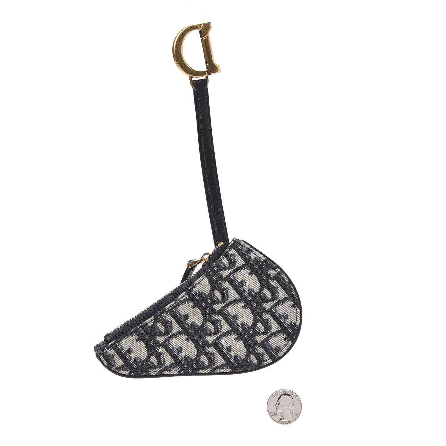 Christian Dior Oblique Saddle Coin Purse Blue 2 of 5