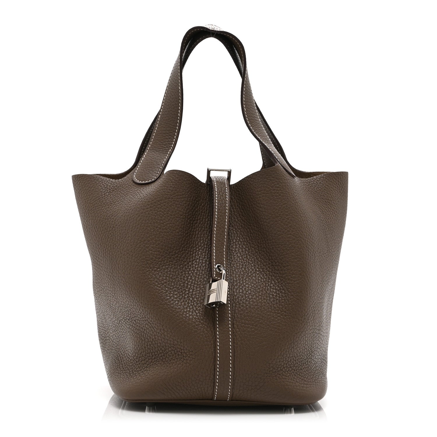 Hermes Taurillon Clemence Picotin Lock 22 MM Etoupe 1 of 10
