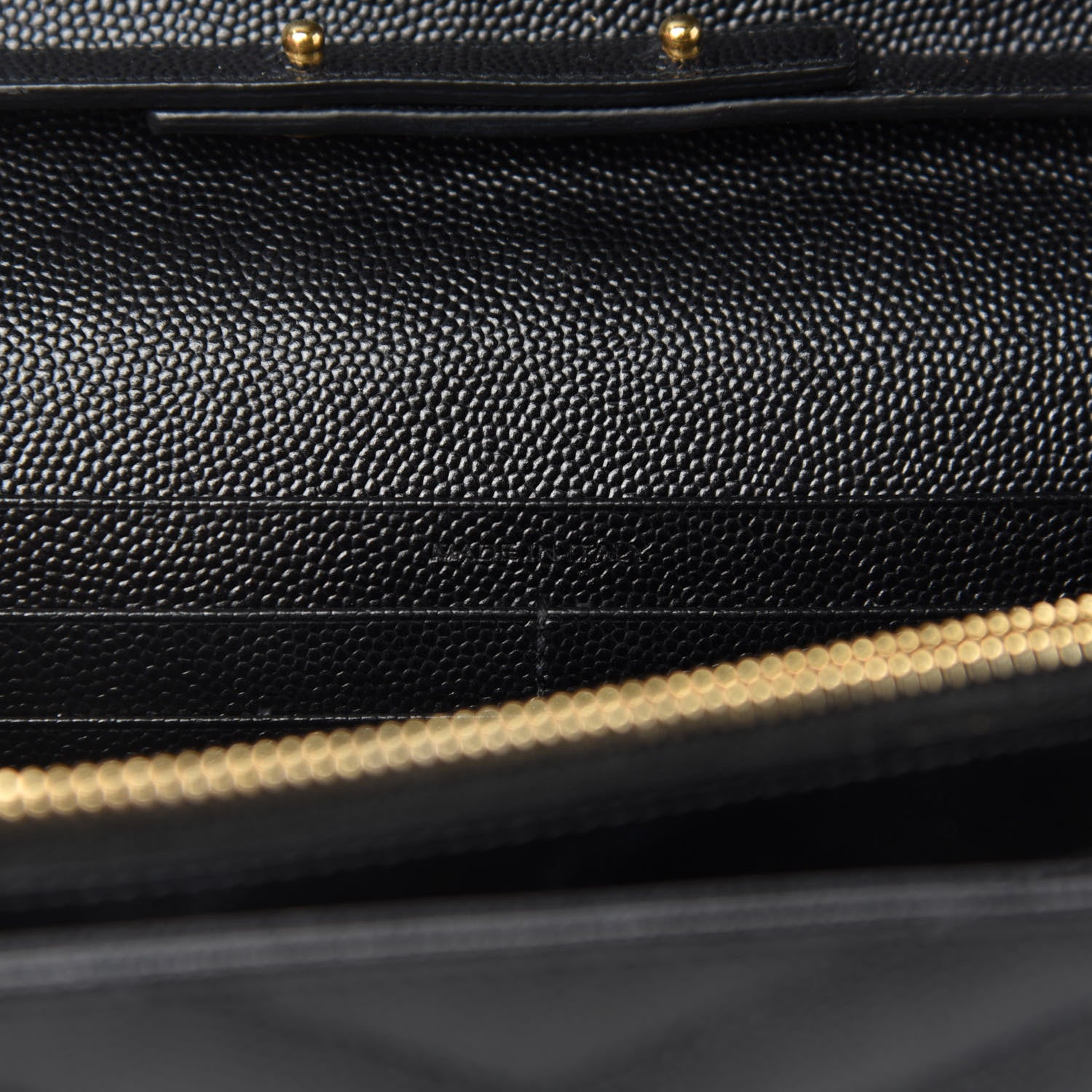 Saint Laurent Grain De Poudre Matelasse Chevron Monogram Chain Wallet Black 11 of 13