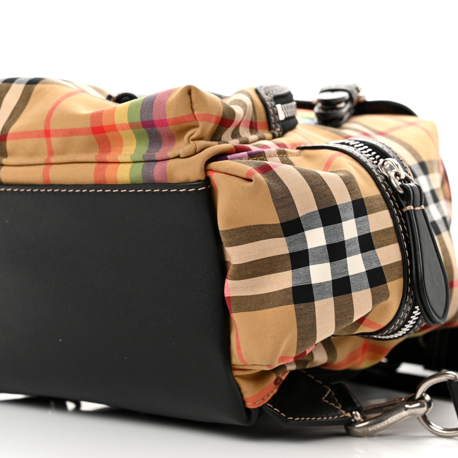 Burberry Vintage Rainbow Check Small Rucksack Backpack Antique Yellow 8 of 8