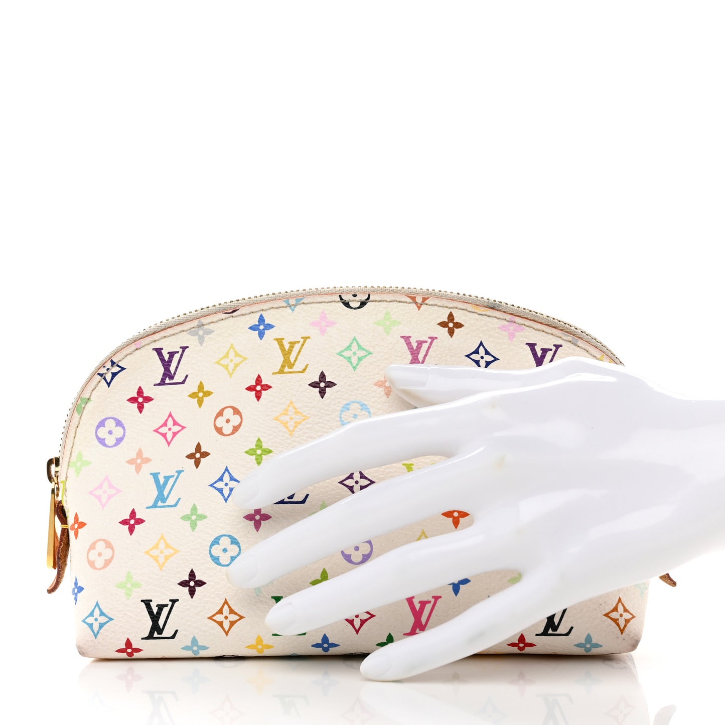 Monogram Multicolor Cosmetic Pouch White Litchi