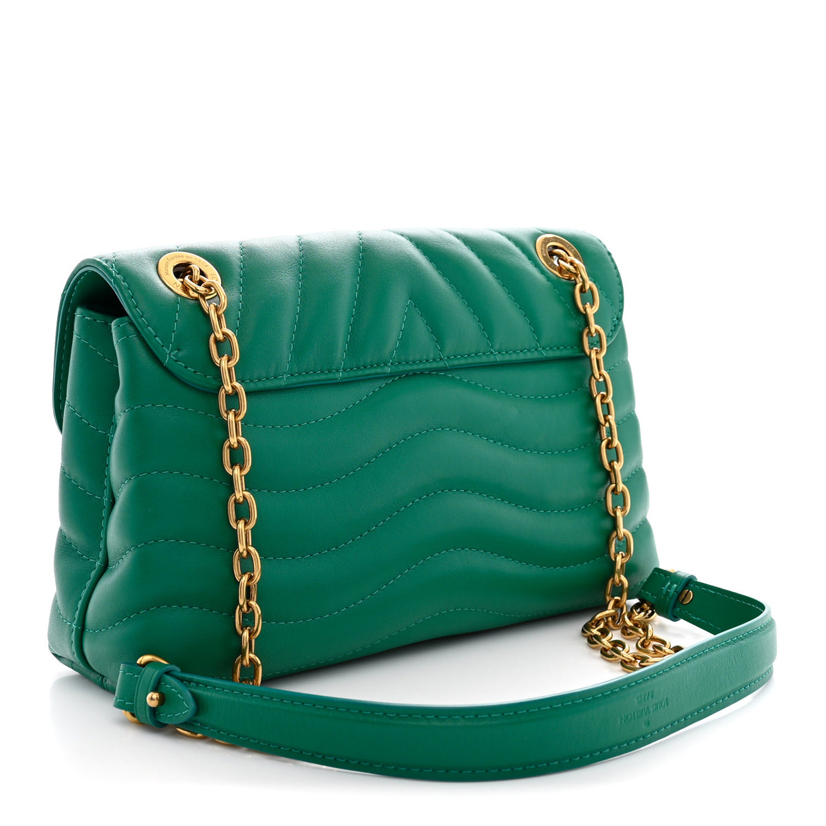 Louis Vuitton Calfskin New Wave Chain Bag MM NM Emerald 3 of 9