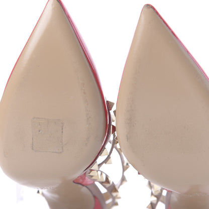 Valentino Garavani Patent Rockstud Ankle Strap 100mm Pumps 37.5 Deep Rose Poudre 8 of 9