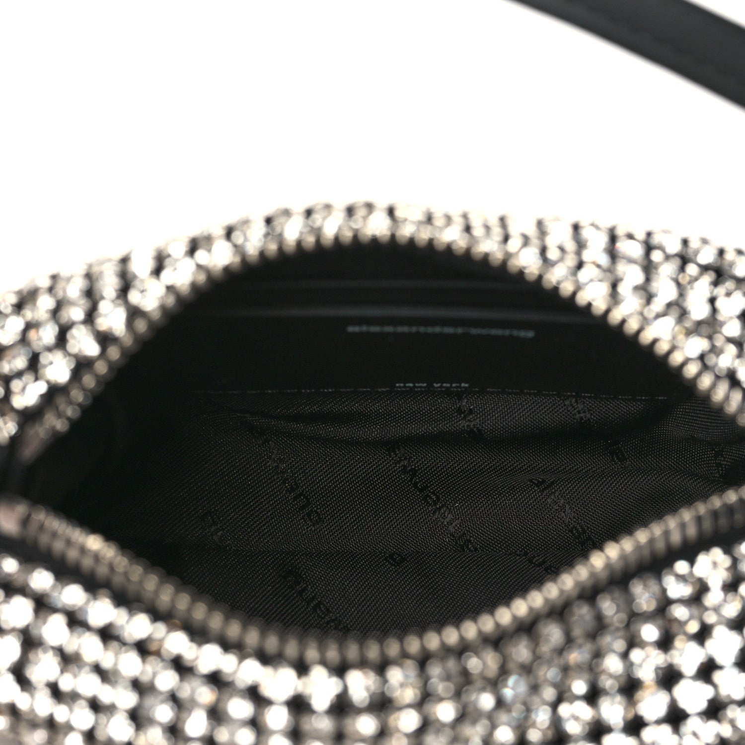 Alexander Wang Mesh Crystal Rhinestone Mini Heiress Pouch Black Silver 5 of 10