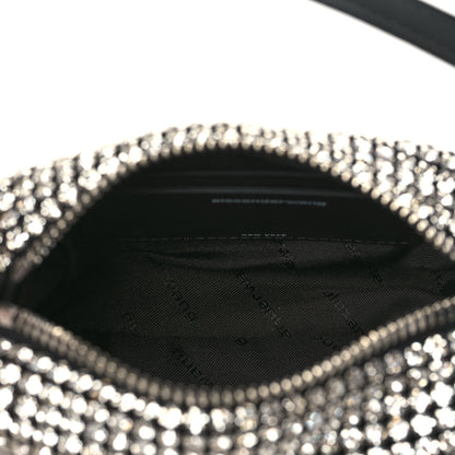 Alexander Wang Mesh Crystal Rhinestone Mini Heiress Pouch Black Silver 5 of 10