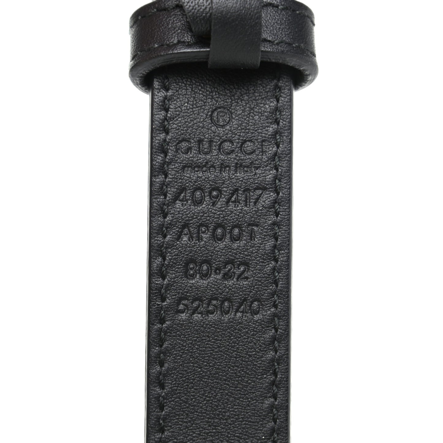 Calfskin Double G 20mm Belt 80 32 Black