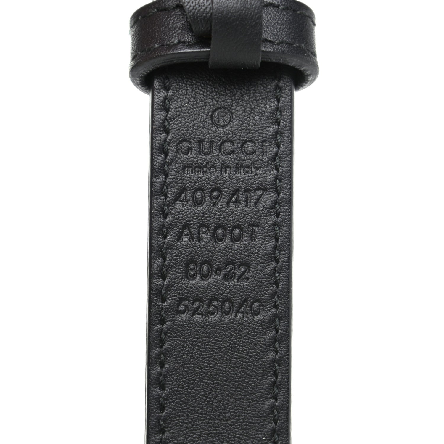 Gucci Calfskin Double G 20mm Belt 80 32 Black 3 of 3