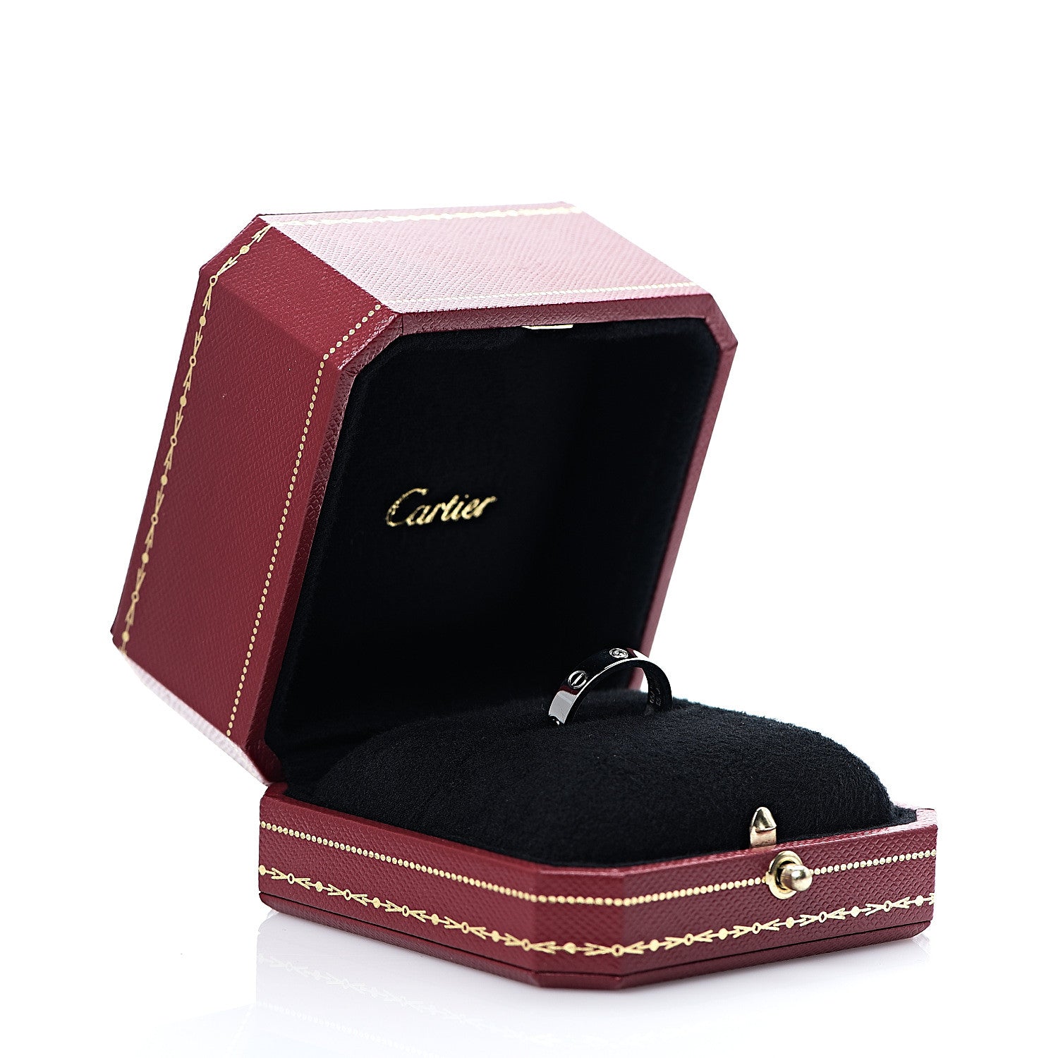 Cartier 18K White Gold Diamond 4mm LOVE Wedding Band Ring 53 6.25 4 of 4