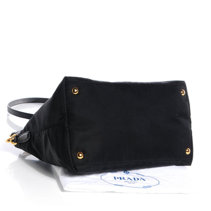Prada Saffiano Tessuto Nylon Tote Nero Black 4 of 9