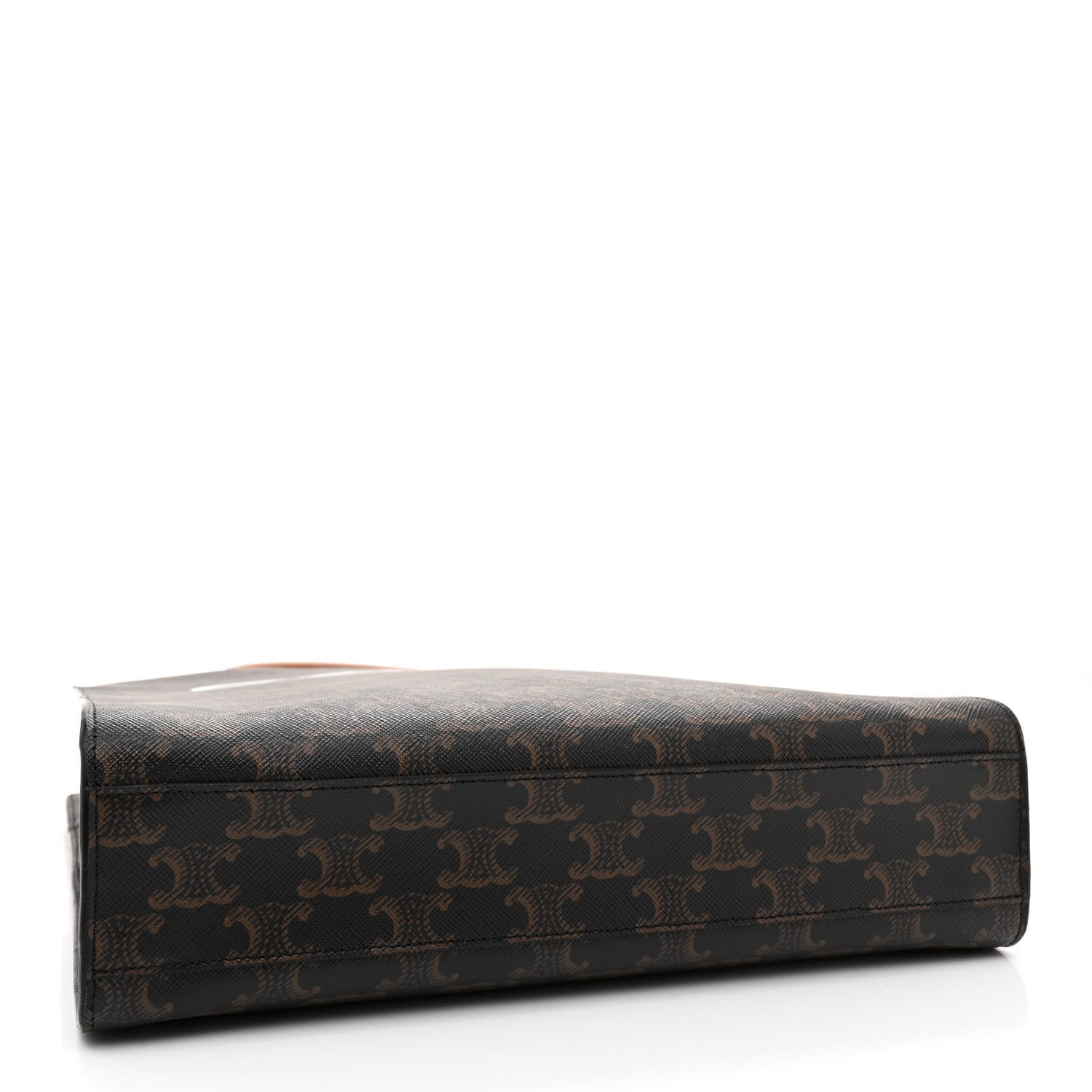 Celine Triomphe Canvas Calfskin Small Vertical Cabas Tan 3 of 10