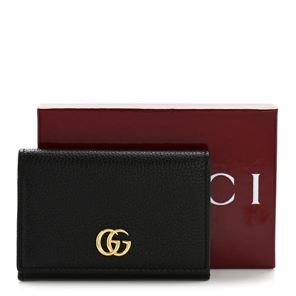 Gucci Pebbled Calfskin Bi-Color GG Marmont Card Case Black Rosso Ancora 10 of 10