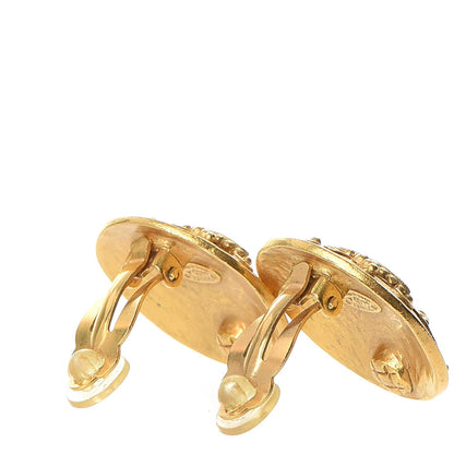 Chanel CC Button Clip On Earrings Gold 3 of 4