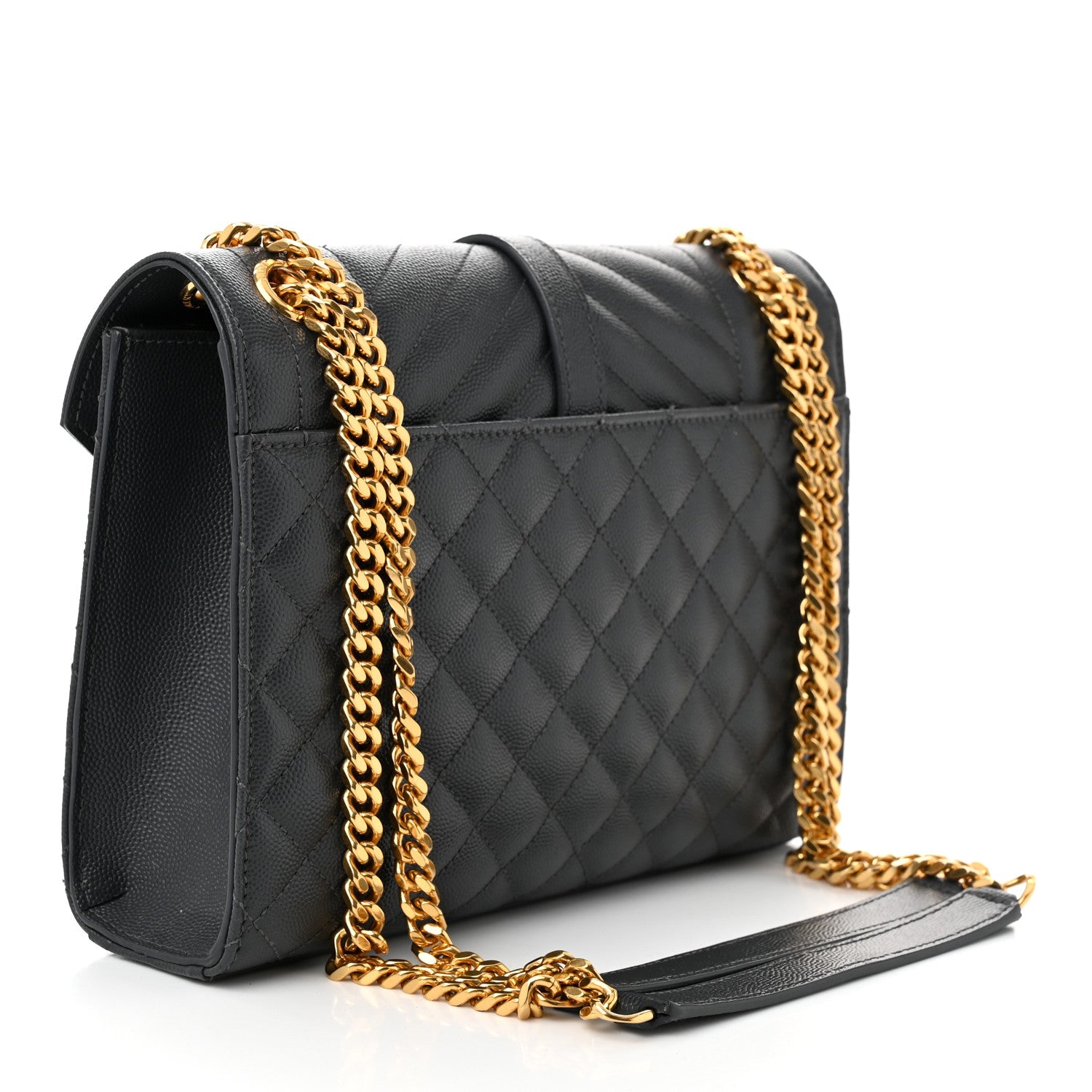 Saint Laurent Grain De Poudre Textured Mixed Matelasse Triquilt Medium Monogram Satchel Dark Smog 3 of 10