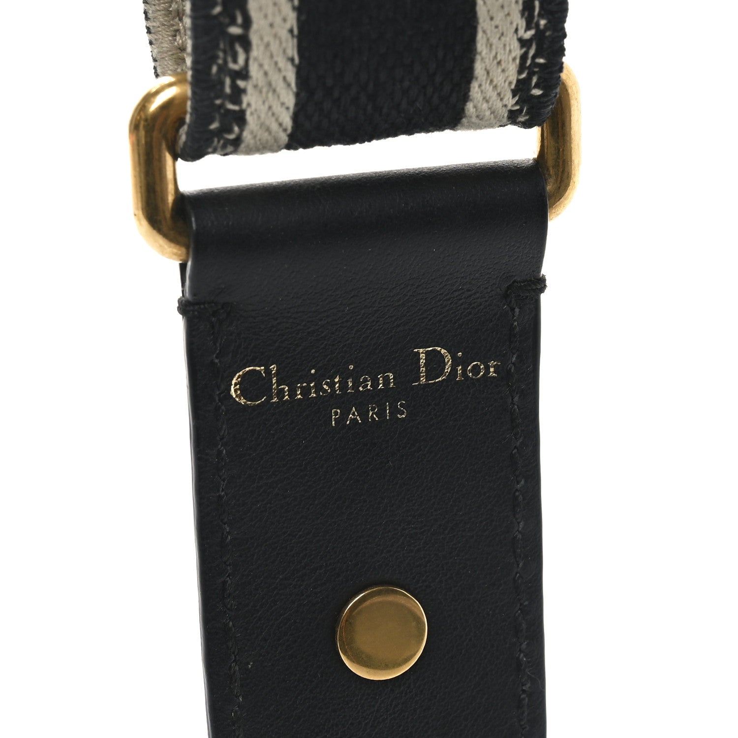 Christian Dior Canvas Embroidered Adjustable Shoulder Strap Black 3 of 4
