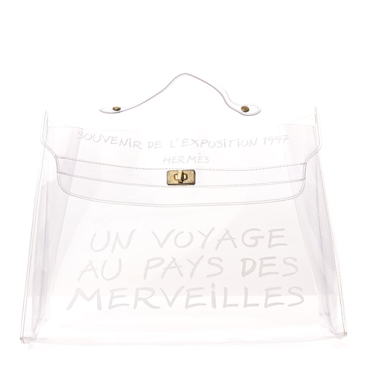 Hermes Vinyl Souvenir De L'Exposition Kelly Transparent 1 of 10