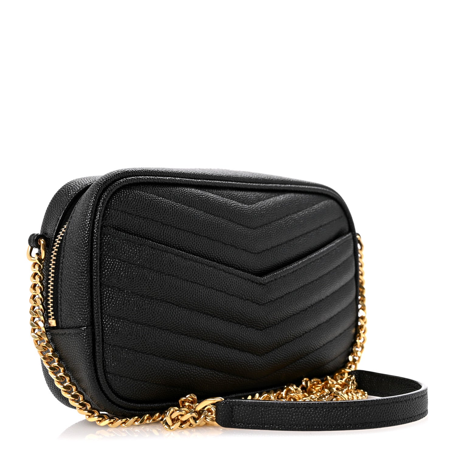Saint Laurent Grain De Poudre Matelasse Monogram Mini Lou Camera Bag Black 3 of 13