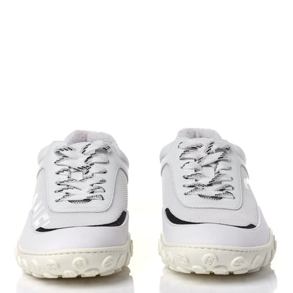 Chanel Calfskin Mesh Lycra Womens Logo Sneakers 39 White 2 of 10