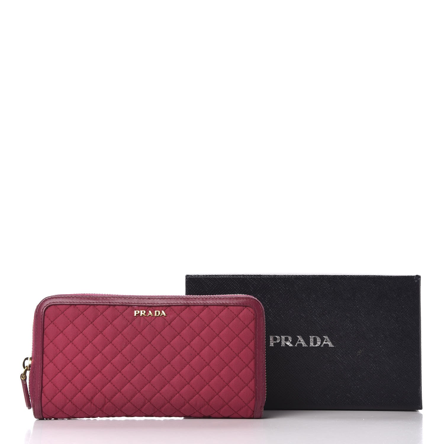 Prada Tessuto Nylon Quilted Continental Flap Wallet Ibisco 9 of 9