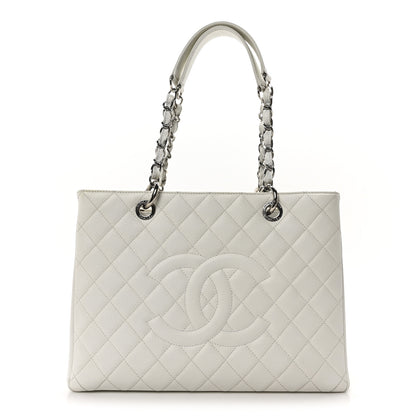 Chanel Caviar Quilted Grand Shopping Tote GST White 1 of 11