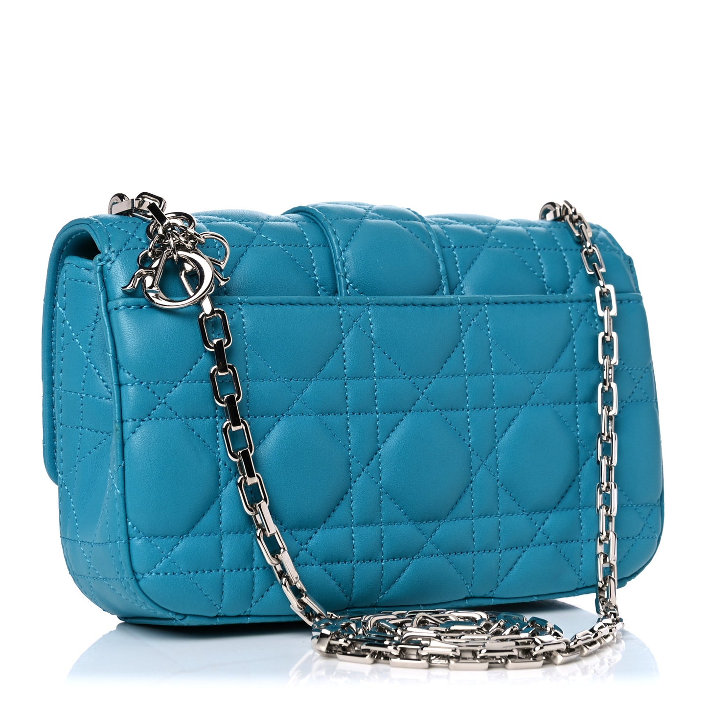 Lambskin Cannage Mini New Lock Pouch Blue