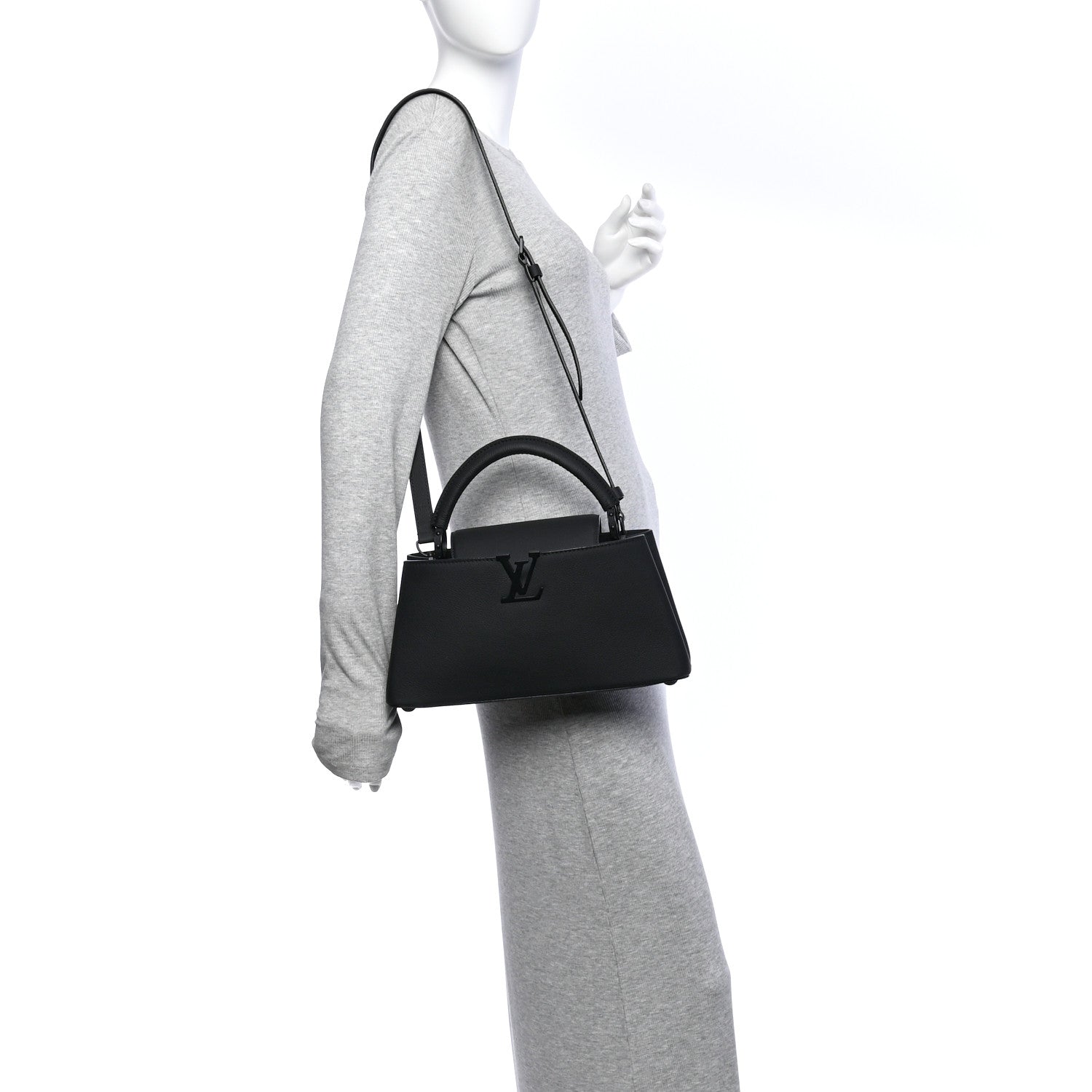 Louis Vuitton Taurillon Capucines East West MM Matte Black 2 of 9