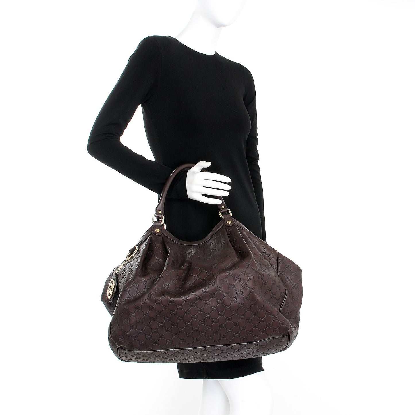 Guccissima Signature Large Sukey Tote Chocolate