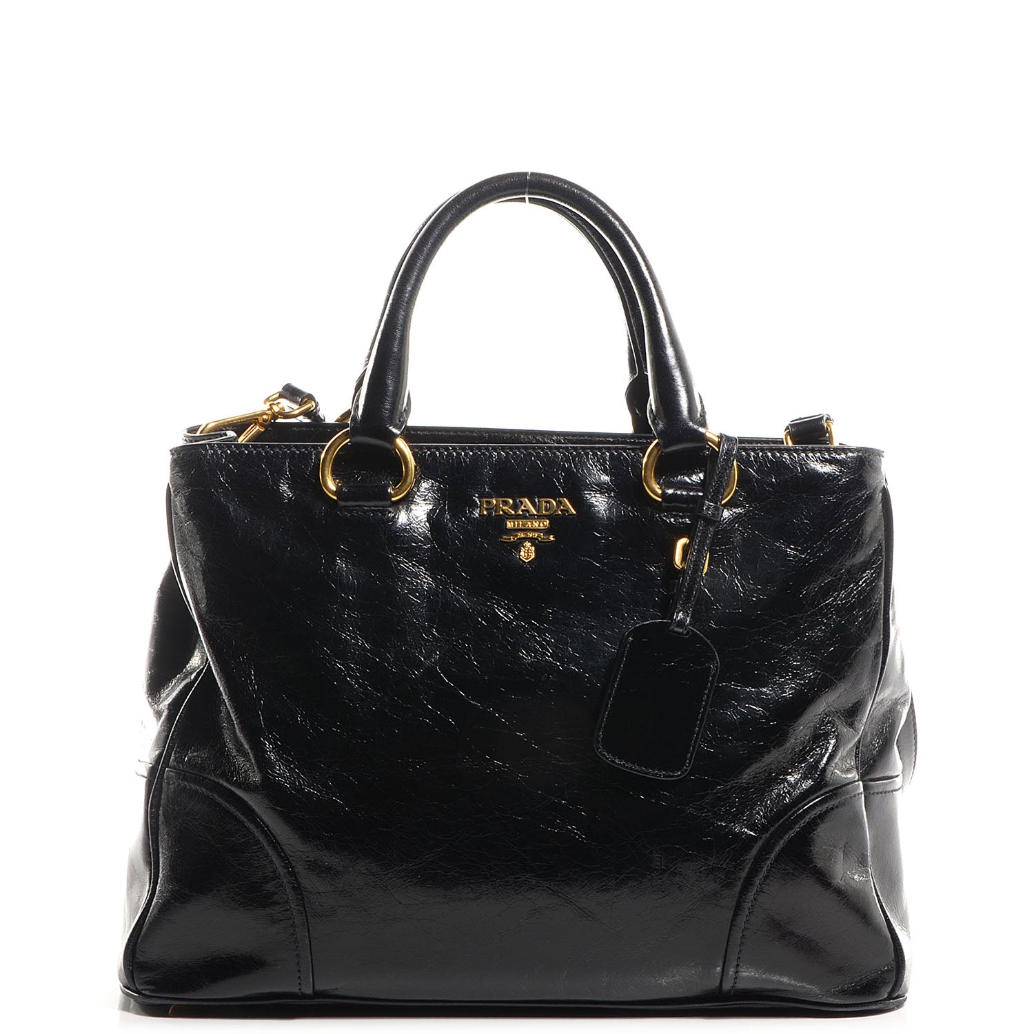 Prada Vitello Shine Tote Nero Black 1 of 12