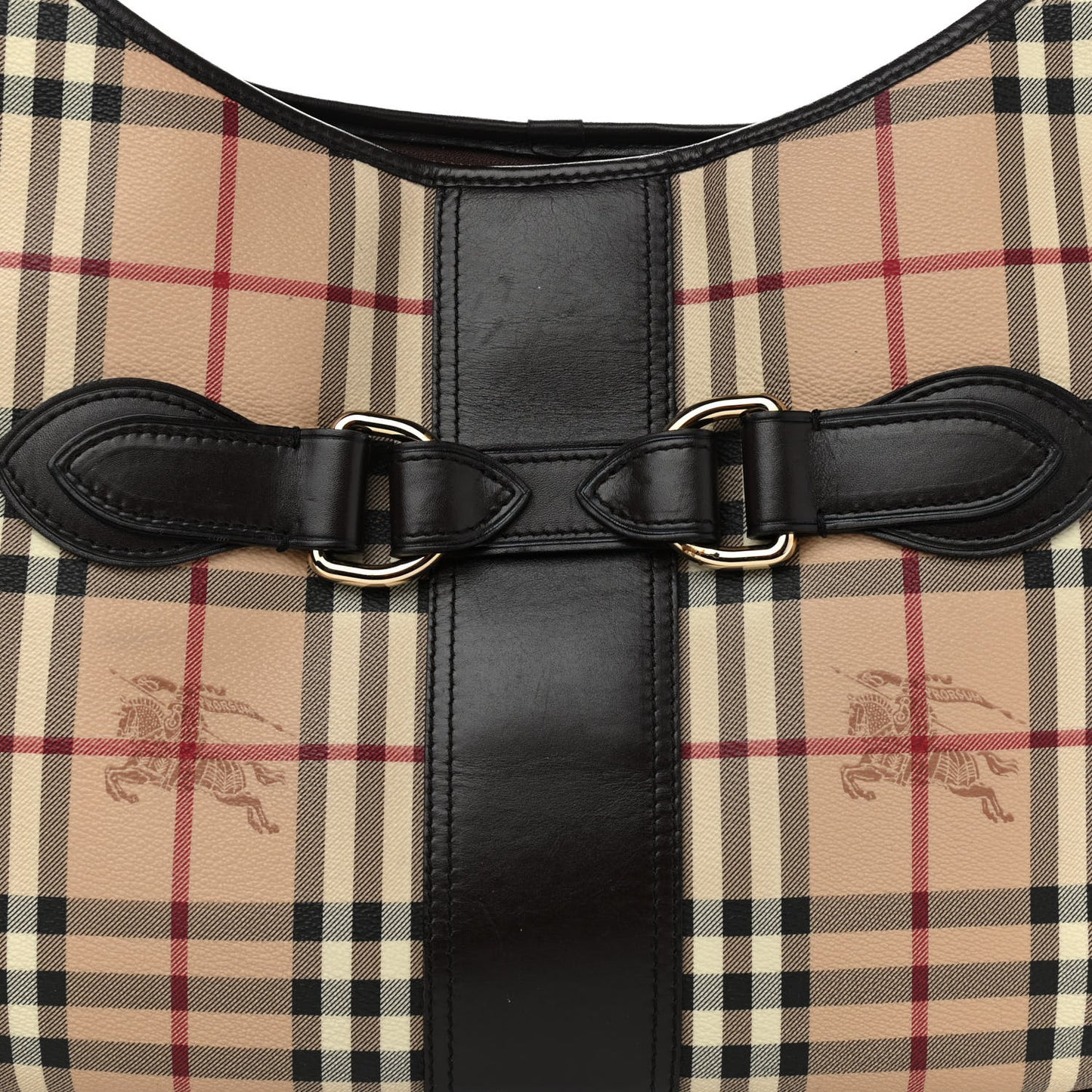 Haymarket Check Buckle Shoulder Bag Dark Brown
