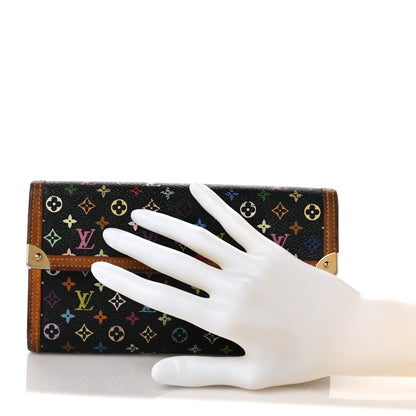 Louis Vuitton Monogram Multicolor Porte Tresor International Wallet Black 2 of 13