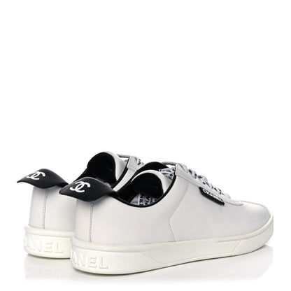 Chanel Calfskin CC Sneakers 35.5 White 4 of 11