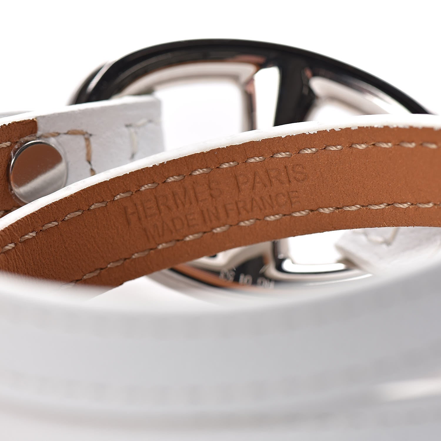Hermes Epsom Granville Bracelet S White 4 of 8