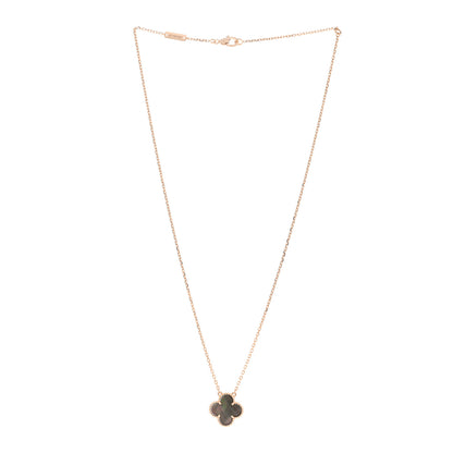 Van Cleef & Arpels 18K Rose Gold Gray Mother of Pearl Vintage Alhambra Pendant Necklace 3 of 5