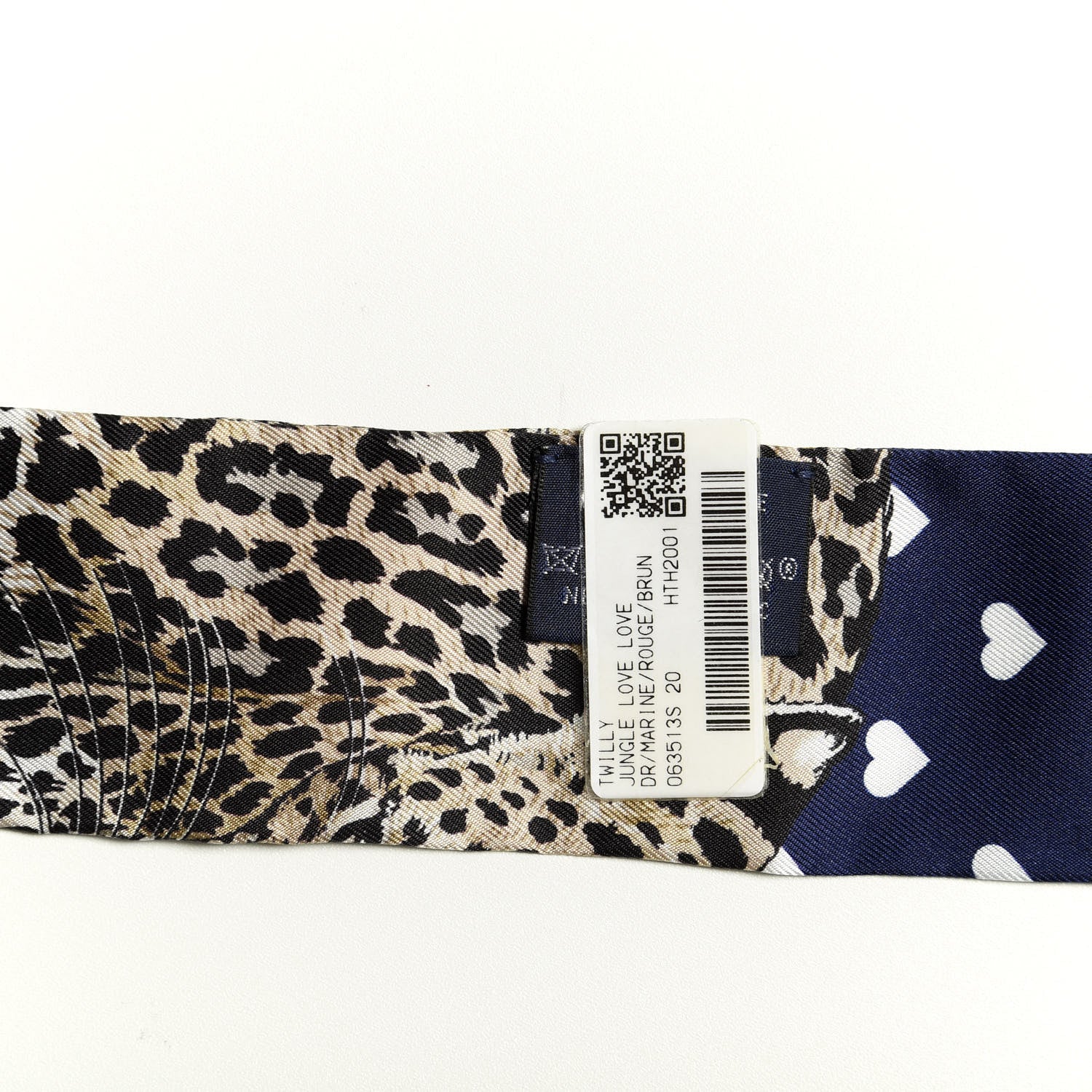Hermes Silk Jungle Love Twilly Marine Rouge Brun 3 of 5