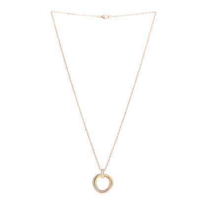 Cartier 18K Pink White Yellow Gold Diamond Trinity Pendant Necklace 2 of 4