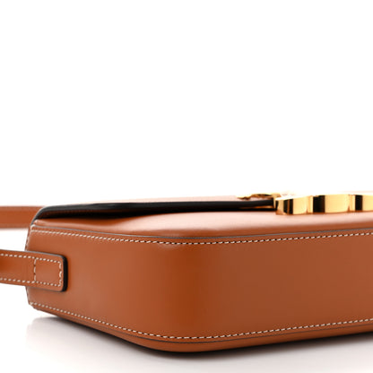 Celine Shiny Calfskin Triomphe Shoulder Bag Tan 9 of 10