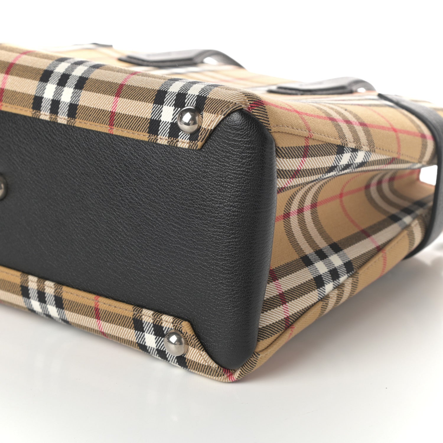 Burberry Goatskin Vintage Check Medium Banner Tote Black 10 of 10