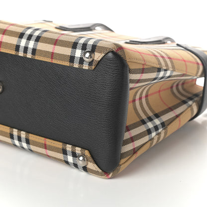 Burberry Goatskin Vintage Check Medium Banner Tote Black 10 of 10