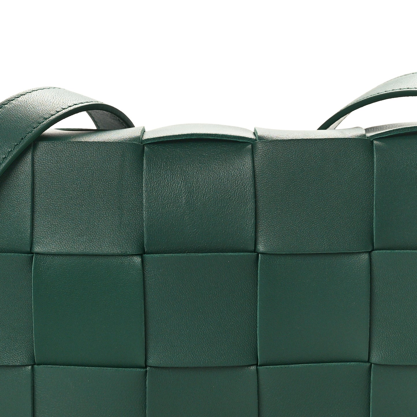 Lambskin Maxi Intrecciato Cassette Crossbody Bag Raintree Green