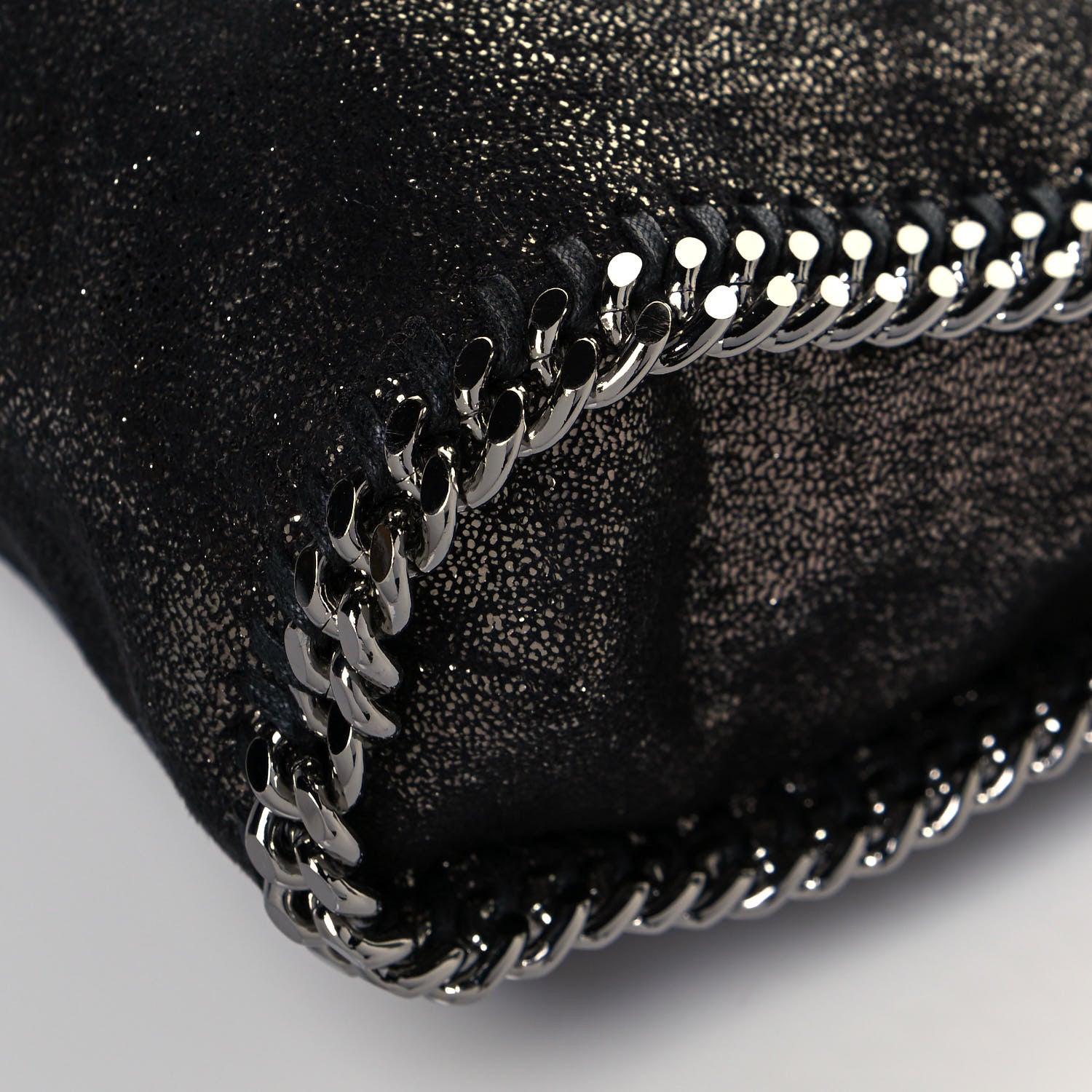 Stella McCartney Metallic Shaggy Deer Falabella Fold Over Tote Black 13 of 13