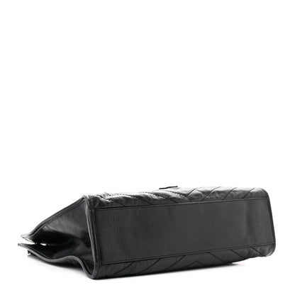Saint Laurent Crinkled Calfskin Matelasse Monogram Large Niki Shopper Tote Black 4 of 17
