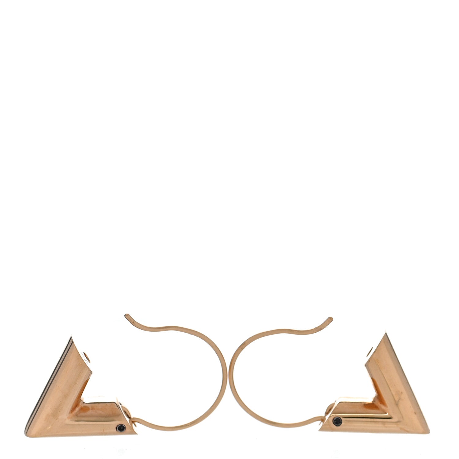 Louis Vuitton Brass Essential V Hoop Earrings Gold 4 of 4
