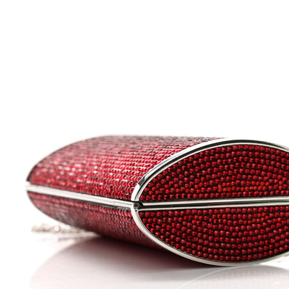 Judith Leiber Swarovski Crystal Minaudiere Clutch Red 10 of 13