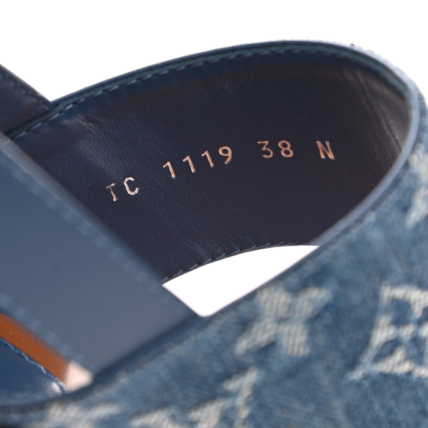 Denim Monogram Starboard Thong Sandals 38 Blue