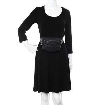 Chanel Grained Calfskin Quilted Waist Belt Bag Black 2 of 11