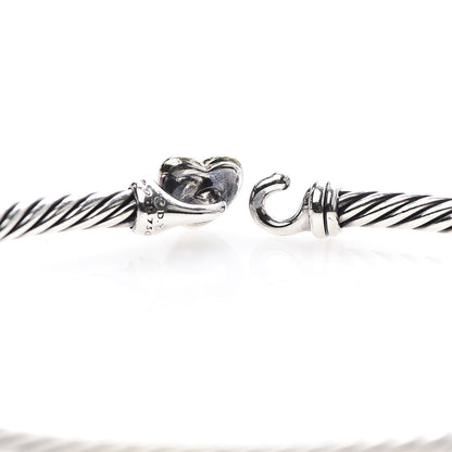 David Yurman Sterling Silver 18K Yellow Gold 3mm Cable Collectibles Heart Bracelet 5 of 5