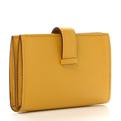 Hermes Epsom Bearn Card Holder Wallet Jaune Ambre 3 of 8