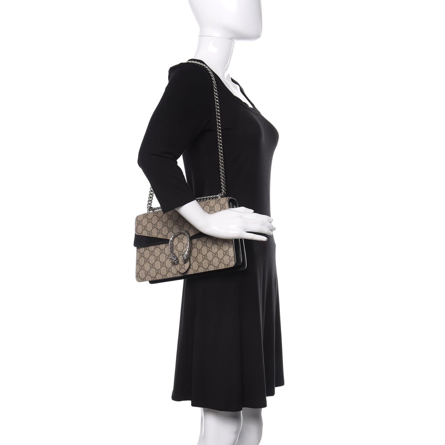 GG Supreme Monogram Small Dionysus Shoulder Bag Black