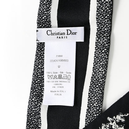 Christian Dior Silk Toile De Jouy Flowers Mitzah Scarf Blue Ivory 4 of 4